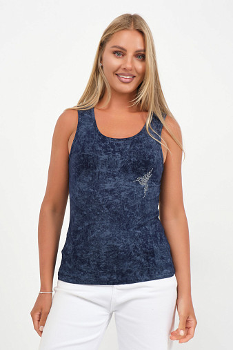 Майка вискозная Элина т.синий