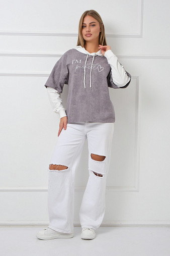 Толстовка женская Венди варенка св.серый