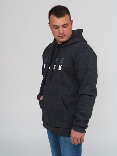 Толстовка мужская Тайм т.серый/меланж 3-х нитка начес