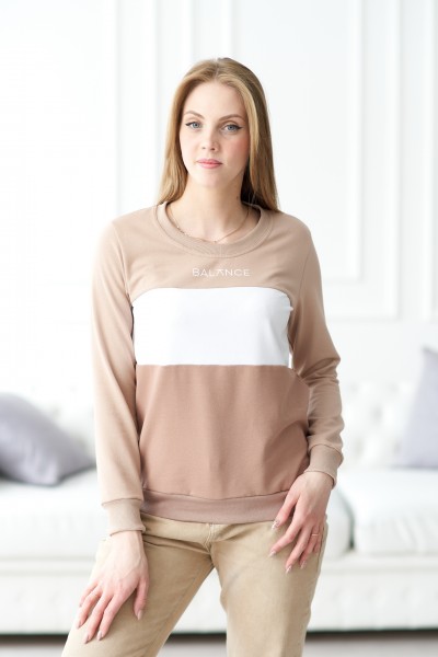 Толстовка женская Триколор какао