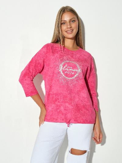 Лонгслив жен. Гламур варенка фуксия