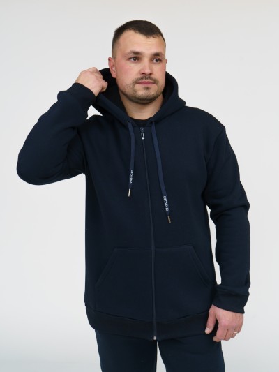 Толстовка мужская Степ без печати синий футер 3-х нитка