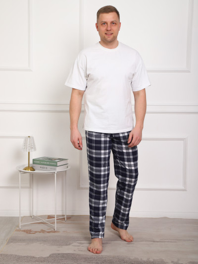 Брюки мужские Легион сине-белый/клетка