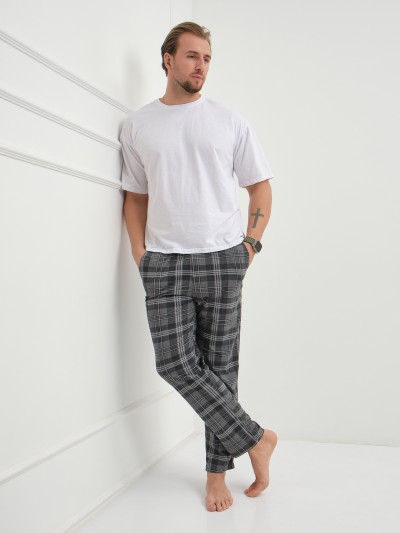 Брюки мужские Легион серый/клетка