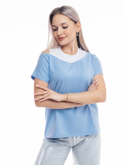 Футболка женская Аморе голубой
