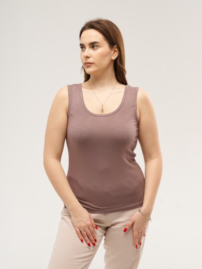 Майка вискозная однотонная шоколад