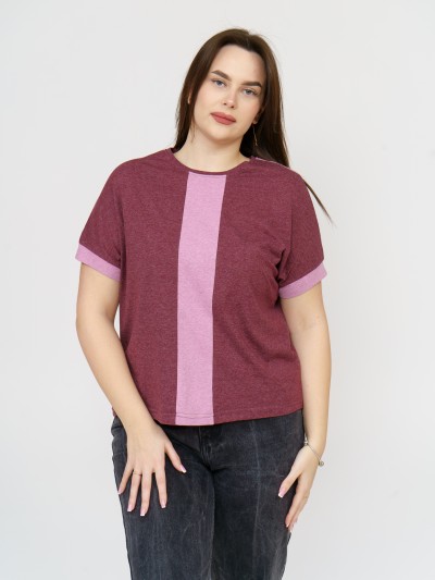 Футболка женская Моника бордо/меланж