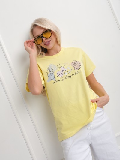 Футболка женская Смайл лимон