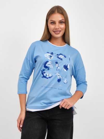 Лонгслив женский Тудей голубой
