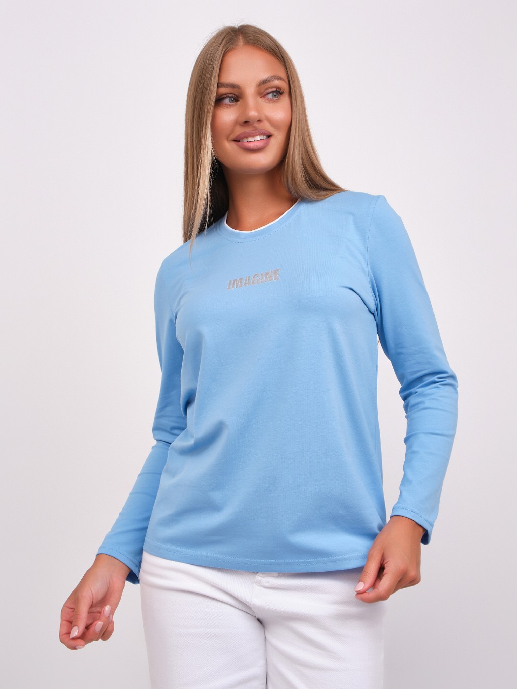 Лонгслив женский Сигма голубой