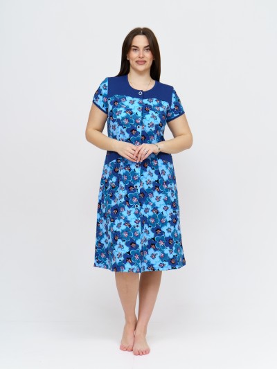 Халат Дыхание Лета петроль/цветы