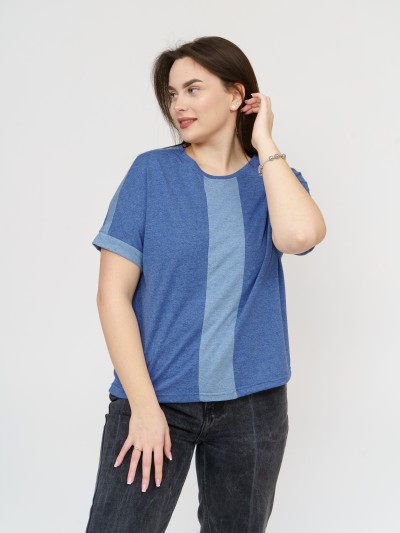 Футболка женская Моника индиго/меланж