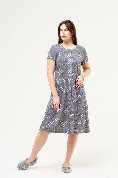 Халат Дыхание лета серый/горох