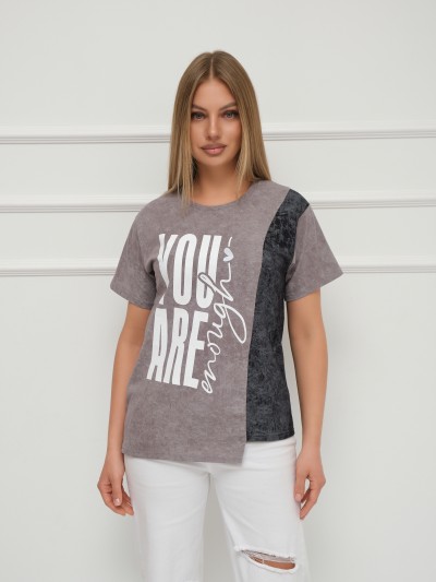 Футболка женская Рефлекс серый/антрацит