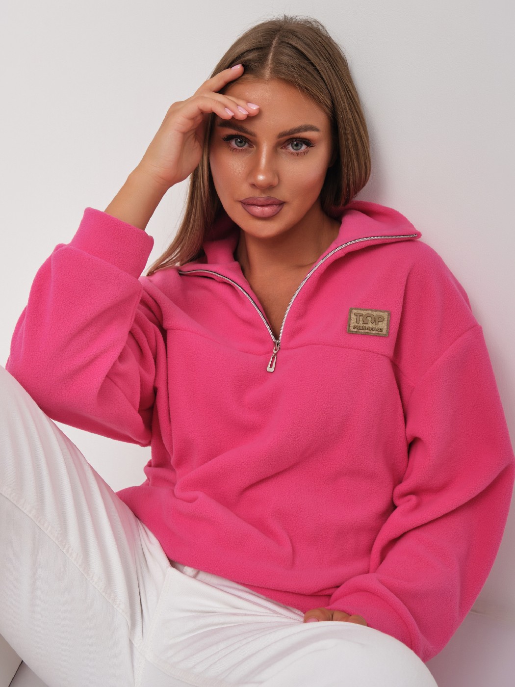 Толстовка жен. Тренд флис малина