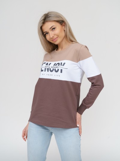 Толстовка женская Триада беж/шоколад