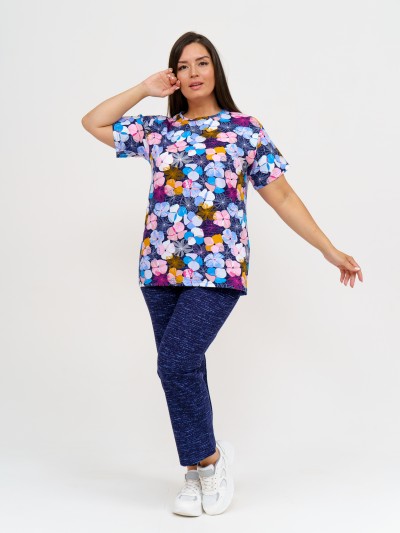 Костюм Поэзия индиго/мультиколор