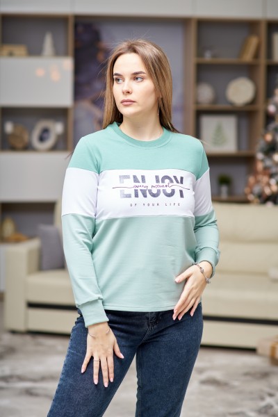 Толстовка женская Триада аква/мята