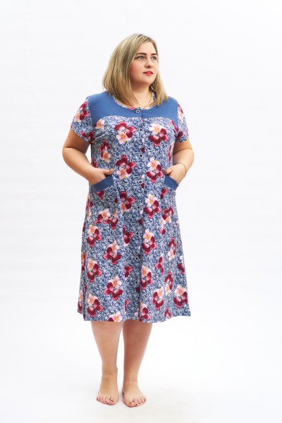 Халат Дыхание лета джинс/бабочки