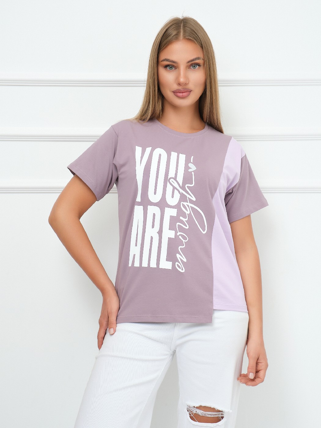 Футболка женская Рефлекс корица/лаванда