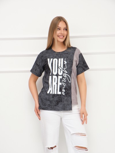 Футболка женская Рефлекс антрацит/серый