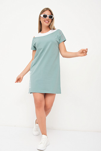 Платье женское Мирэль со стразами изумруд