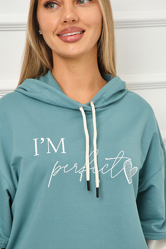 Костюм женский Венди со стразами бирюза