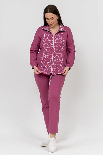 Костюм Теплый вечер брусника/сердца