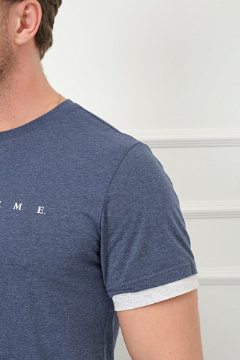 Футболка мужская Респект индиго/меланж