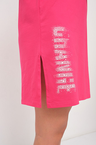 Платье женское Мирэль со стразами фуксия