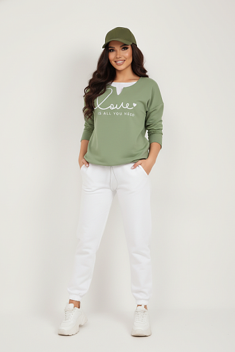 Свитшот женский Шрифт фисташка