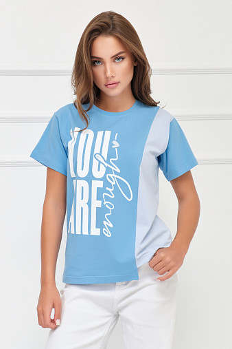 Футболка женская Рефлекс голубой/св.голубой