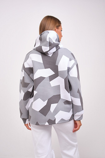 Толстовка жен. Геометрия 3-х нитка начес серый