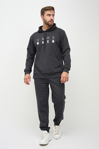 Костюм мужской Тайм 2-х нитка антрацит/меланж