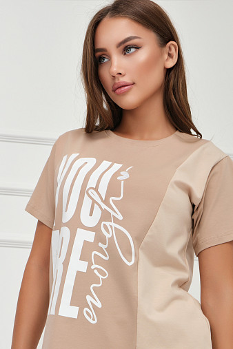 Футболка женская Рефлекс таба/беж