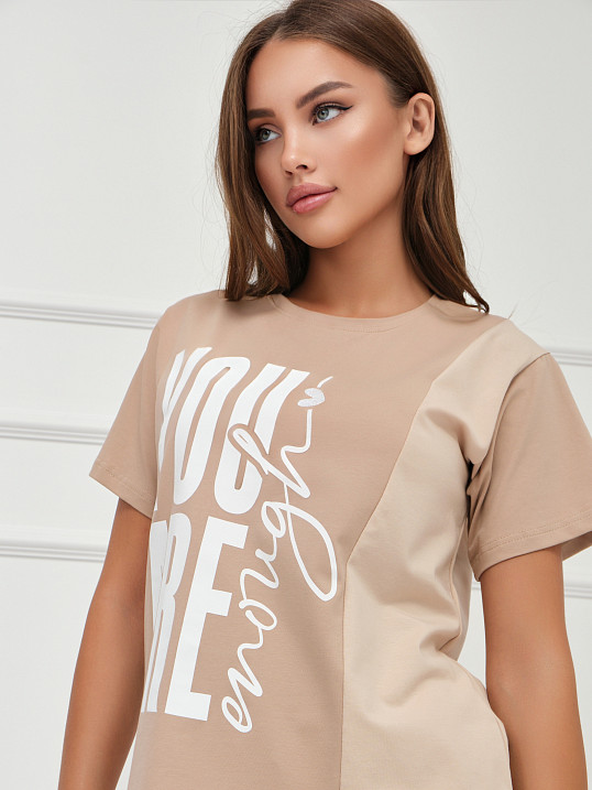 Футболка женская Рефлекс таба/беж