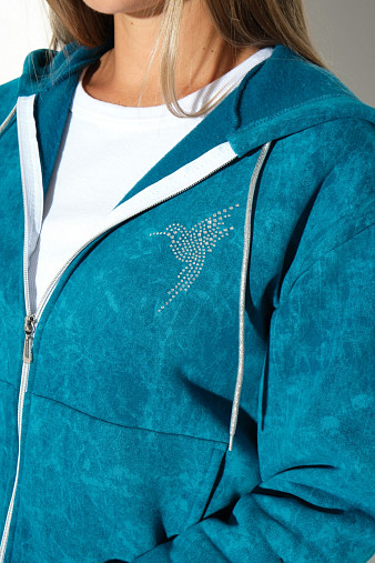 Толстовка женская Дюна начёс морская волна