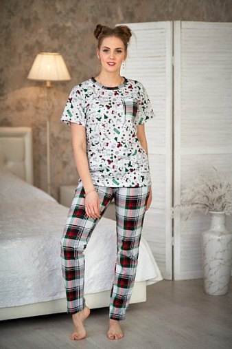 Брюки Силуэт серо-зеленый