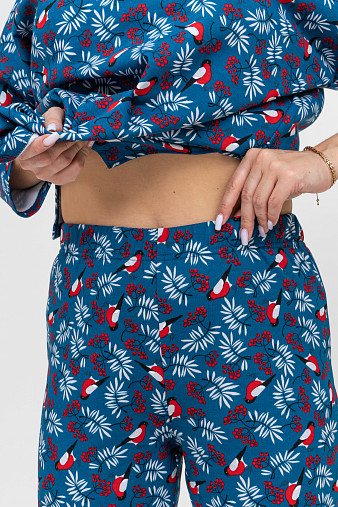 Пижама Уют синий/снегири