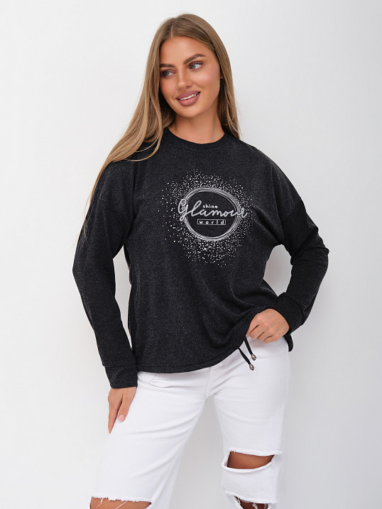 Джемпер жен. Гламур ангора антрацит