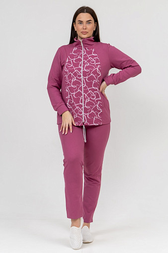 Костюм Теплый вечер брусника/сердца