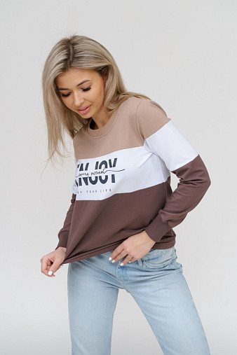 Толстовка женская Триада беж/шоколад