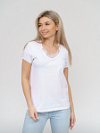 Футболка женская с кружевом белая