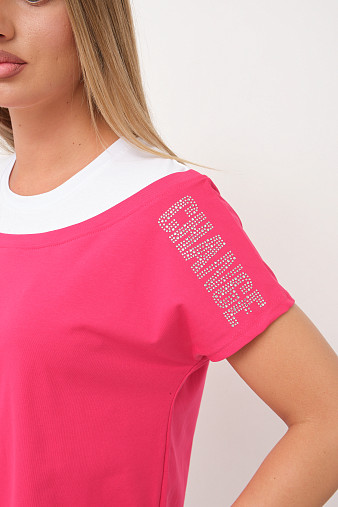 Платье женское Мирэль со стразами фуксия