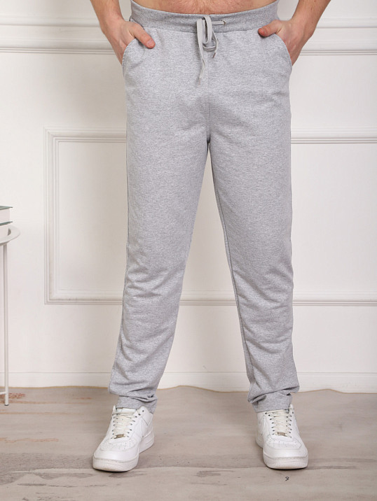 Брюки мужские без манжета серые