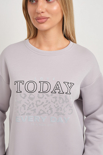 Свитшот женский Лео серый