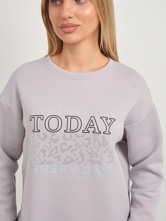 Свитшот женский Лео серый