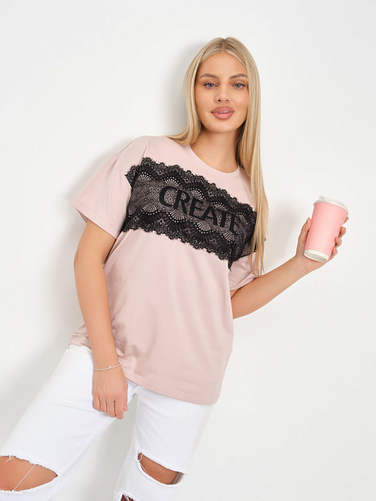 Футболка женская Юна пудра