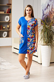 Туника Кира василек/цветы