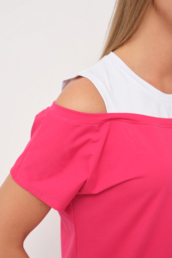 Платье женское Мирэль со стразами фуксия